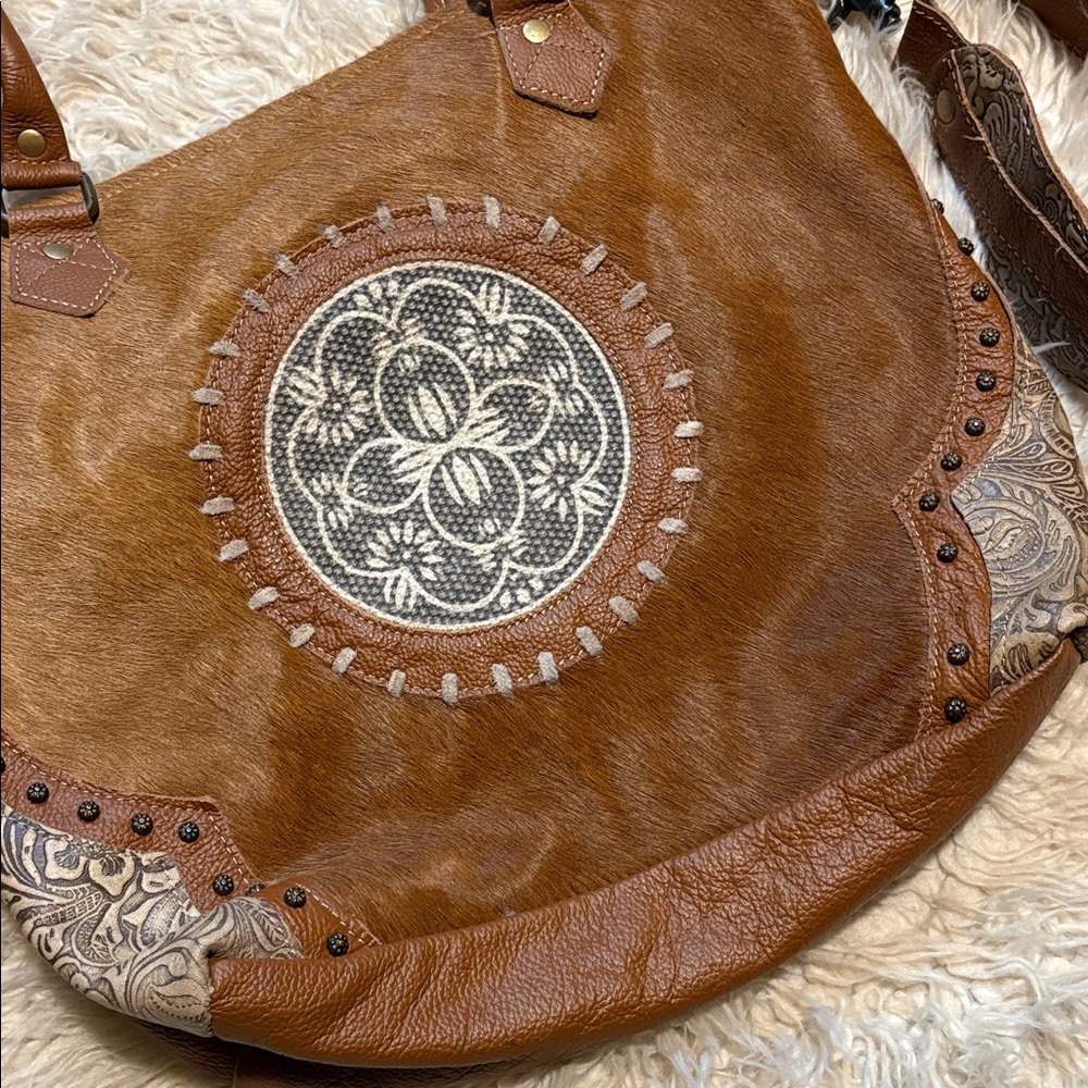 Myra Bag Tan and Brown Shoulder Bag - Picture 2 of 6